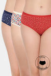 Rosaline Medium Rise Full Coverage Hipster Panty (Pack of 3) - Multicolor — thumbnail 1